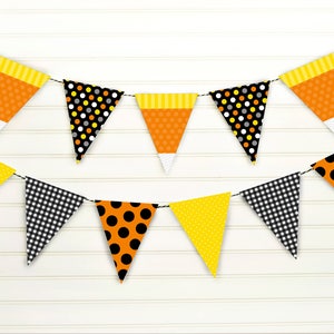 Candy Corn Banner - Halloween Banner - Printable Halloween Banner - Halloween Bunting - Candy Corn Pennant - Halloween Party Decor -