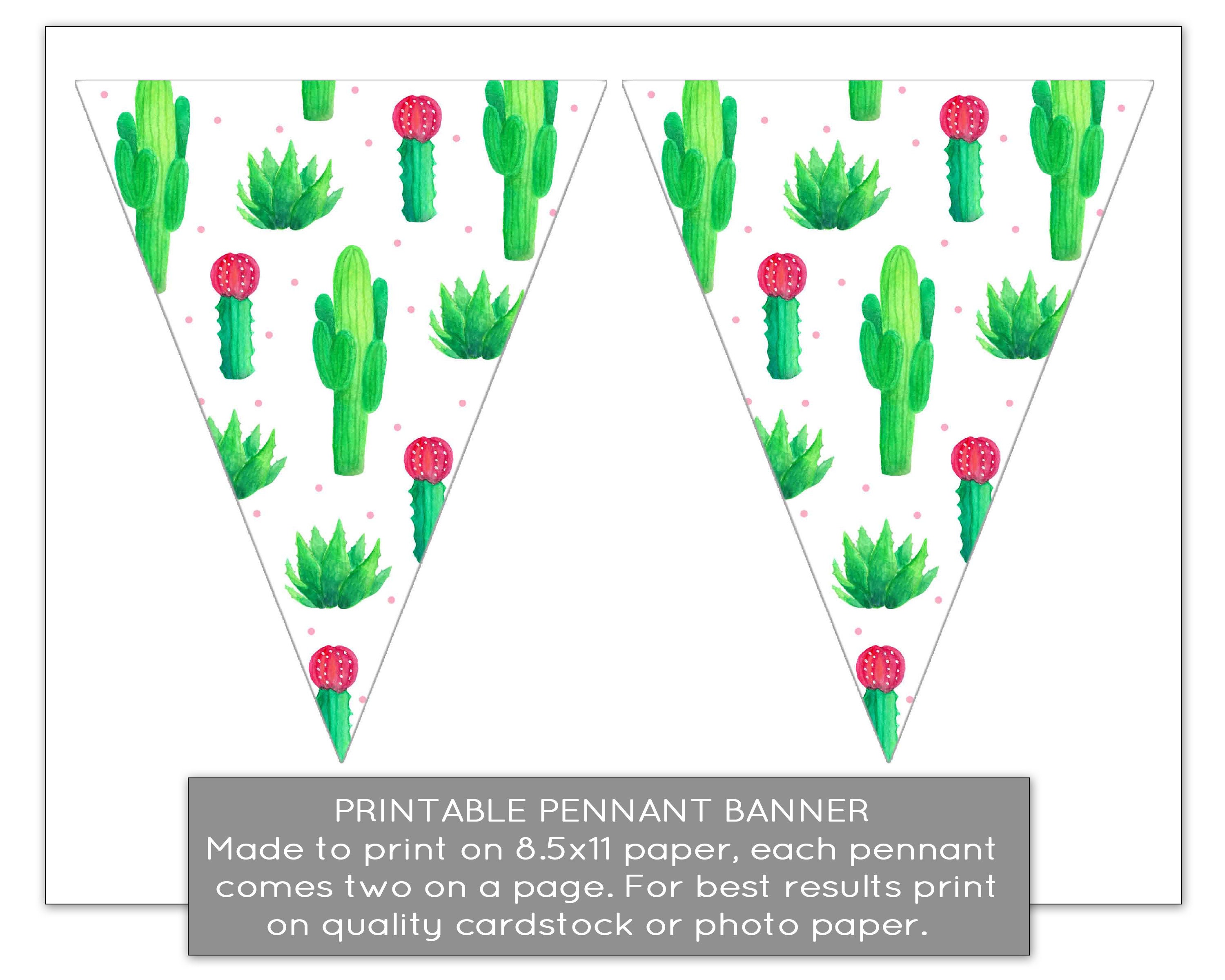 Printable Cactus Banner Cactus Garland Cactus Pennant | Etsy