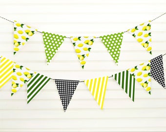 Guirnalda de banderines de limón para fiesta - Guirnalda de verano imprimible (banderín en PDF)