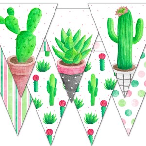 Printable Cactus Banner - Cactus Garland - Cactus Pennant - Cactus ...