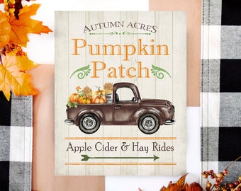 Pumpkin Patch Print - Fall Harvest Sign - Autumn Decor - Rustic Farmhouse Fall Print - Autumn Pumpkin Decorations - PRINT ONLY