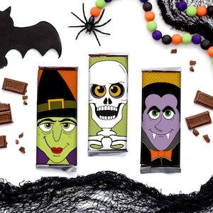 Cadeau d&#39;Halloween - étiquettes de friandises d&#39;Halloween - emballages de friandises Halloween - étiquettes imprimables de friandises - Frankenstein - momie - citrouille -