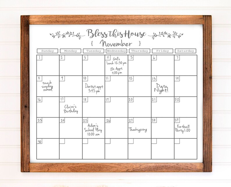 Printable Farmhouse Calendar Wall Calendar Printable | Etsy