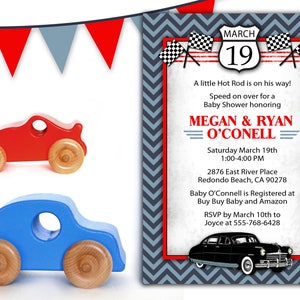 Car Baby Shower - Couple Baby Shower - Car Baby Shower Invite - Baby Shower Invitation - Antique Car Invitation - Printable Download -