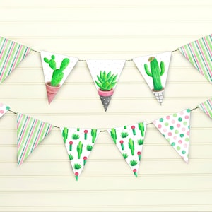 Printable Cactus Banner - Cactus Garland - Cactus Pennant - Cactus Bunting - Cactus Theme Birthday Party - Summer Birthday Party - PRINTABLE