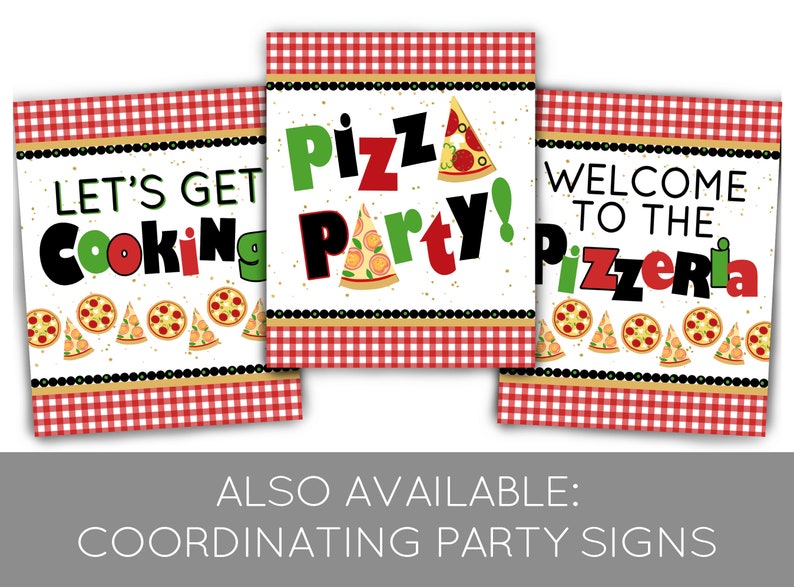 Pizza Party Pizza Banner Pizza Pennant Pizza Decorations Pizza Birthday Printable Garland Printable Pennant Banner image 5