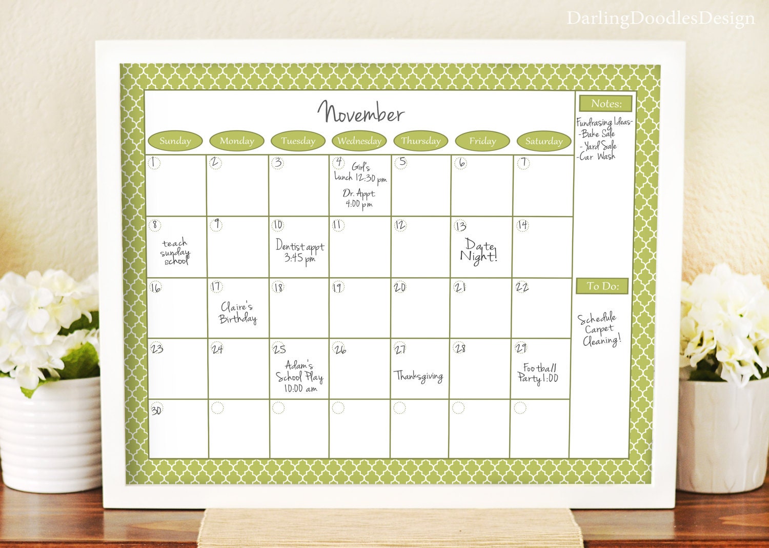 Family Calendar Monthly Calendar Printable Wall Calendar | Etsy