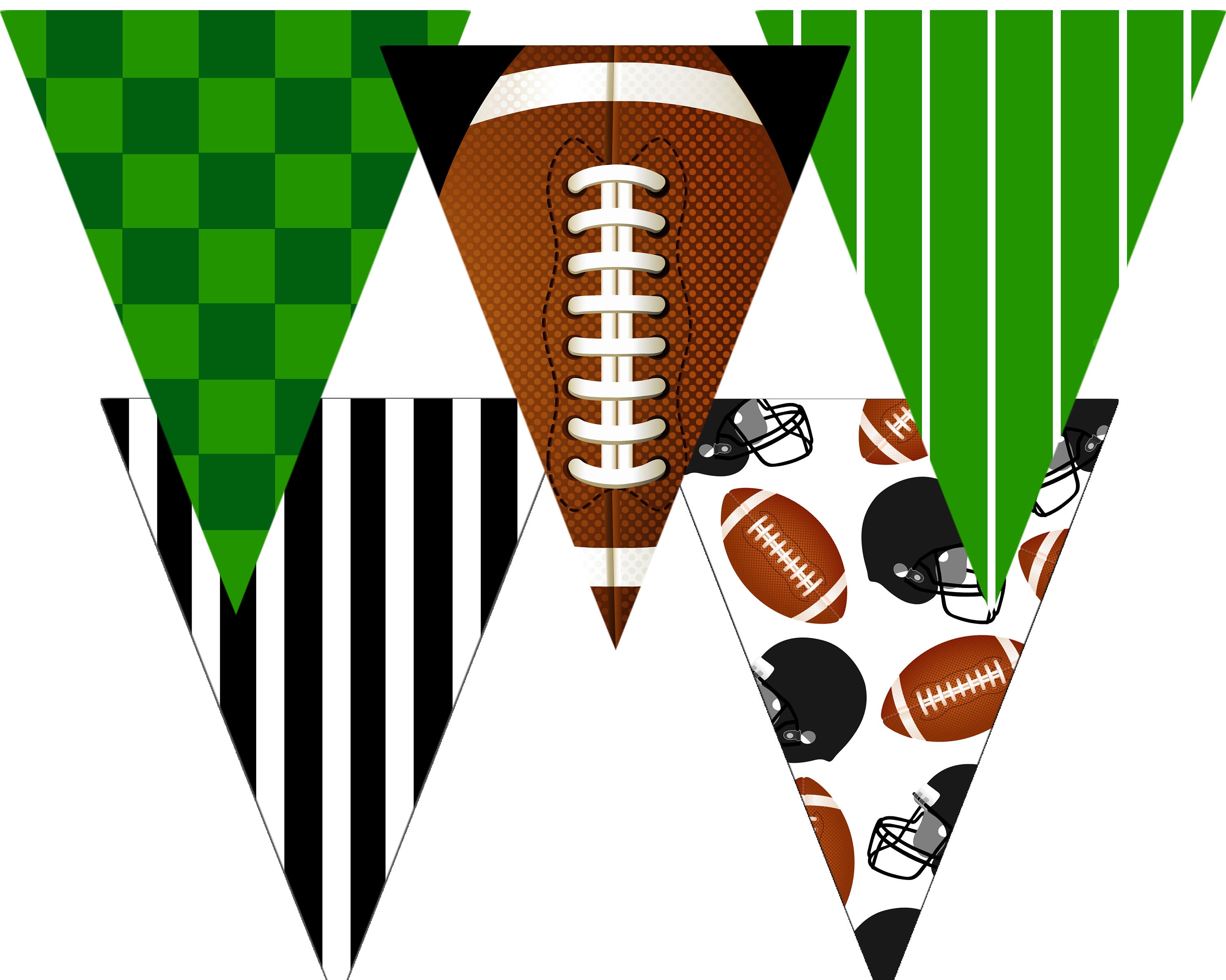 football-pennant-banner-football-party-decorations-etsy