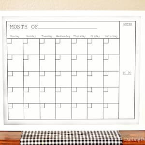 Modern Calendar - 2019 Wall Calendar - Printable Monthly Calendar - Dry Erase Calendar - Simple Calendar- Housewarming Gift -Family Calendar