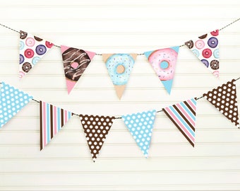 Donut Birthday Party - Donut Grow Up Themed Party - Donunt Party Garland - Donut Pennant Banner - Donut Birthday Decorations - PRINTABLE