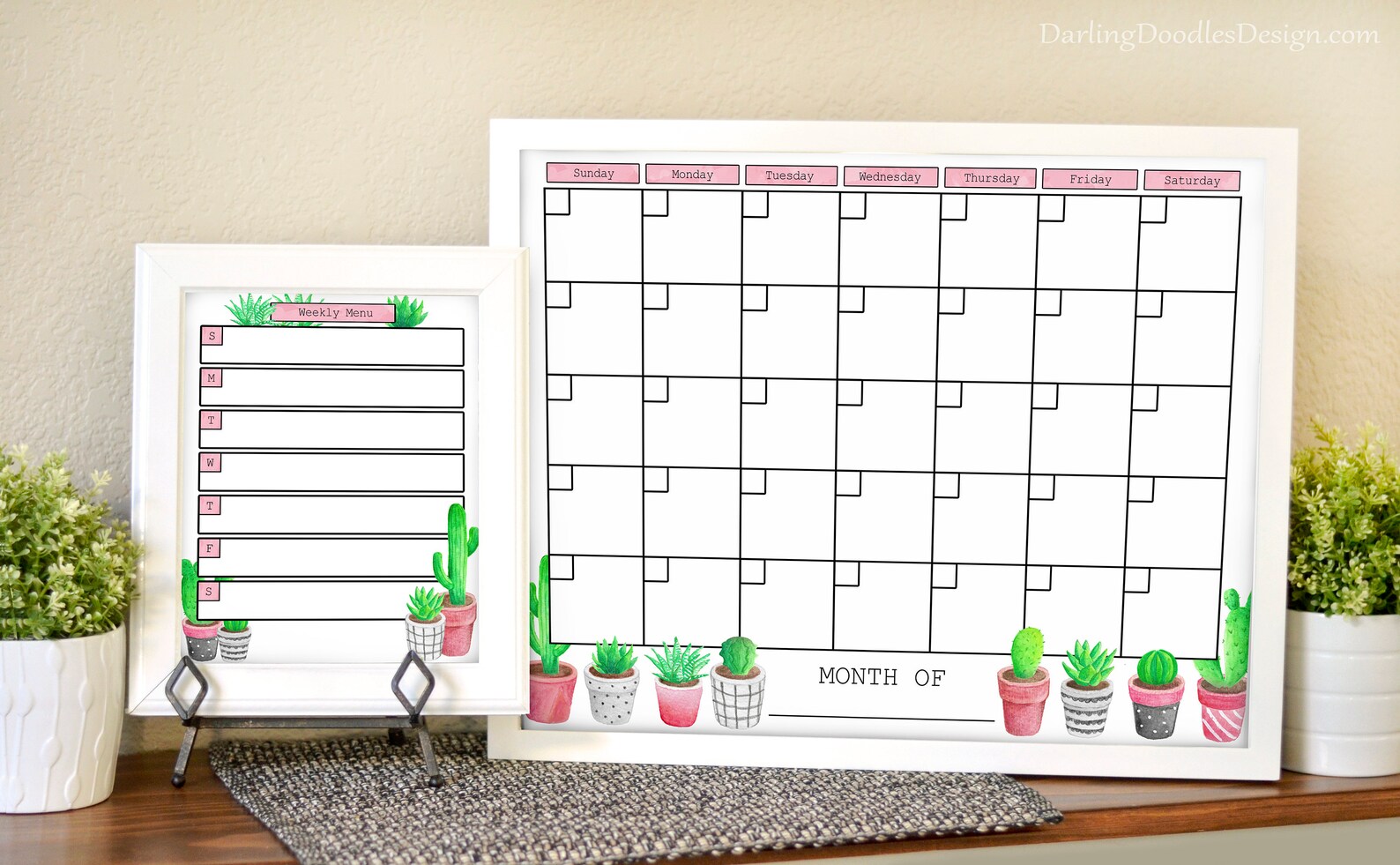 Printable Succulent Cactus Calendar Printable Succulent Etsy