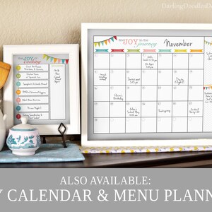 Blank Monthly Calendar Insert - Resuable Calendar Print - Dry Erase ...