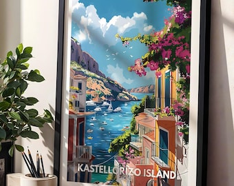 Kastellorizo Island print, Kastellorizo Island poster, Kastellorizo Island art print, Kastellorizo Island lover gift