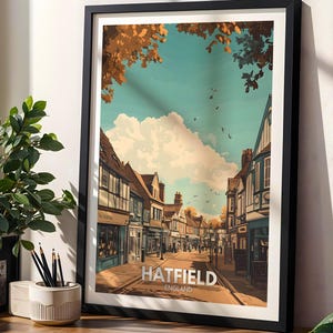 Hatfield-tryck, Hatfield-affisch, Englands väggkonsttryck, Hatfield-älskaregåva