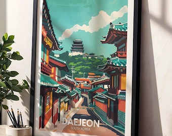 Daejeon Druck, Daejeon Poster, Südkorea Wand Kunst Druck, Daejeon Liebhaber Geschenk