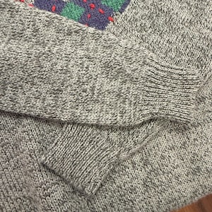 Pull en tricot gris vintage Brian MacNeil, motif à losanges des années 80 Grand-père Core Large image 10