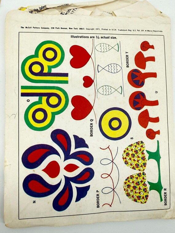 Vintage 1971 McCalls 2965 Embroidery Transfer Pattern Animals Flowers Borders View 3