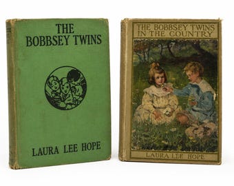 Lot 2 Vintage Bobbsey Twins Books 1916 1920s Laura Lee Hope Hardcover Set