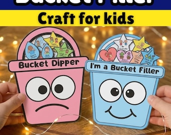 Bucket Filler Craft For Kids , Kindness Sorting Activity, Back To School SEL Worksheets | Character Education, School Counseling Printable