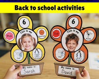 Back To School All About Me Flower Craft Activity, First Week Class Icebreaker Student Introduction |Getting to Know You Bulletin Board SPED