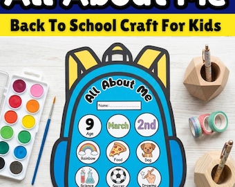 All About Me Backpack Craft | Back to School Activity for Kids | SPED Autism Printable | First Day Of School Activity |End Of Year PDF