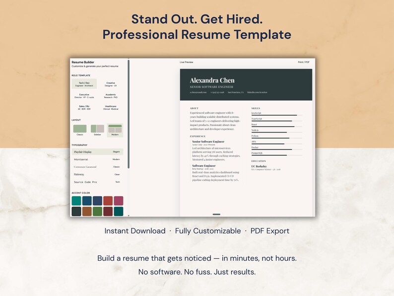 Availability Resume Clean Resume Template | Instant Download PDF | Modern Minimalist Design ...