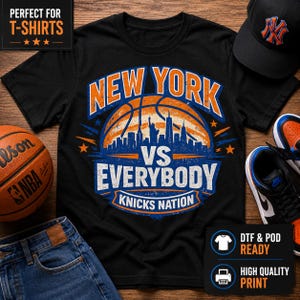 Nova Knicks PNG Bundle, New York Basketball Fan PNG, Vintage Basketball Graphic, Retro Sports Design, Transparent PNG for T-Shirt