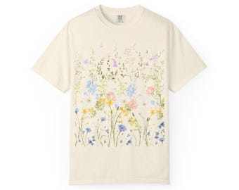 Watercolor Wildflower Meadow T-Shirt | Pastel Floral Tee