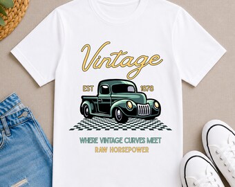 Vintage Pickup Truck Tee | Retro Car Graphic, Classic Auto Design