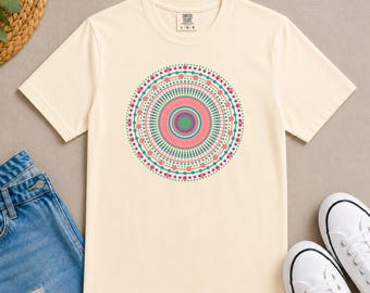 Colorful Mandala T-shirt | Garment Dyed Tee
