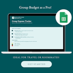 Group Expense Tracker Spreadsheet | Shared Cost Splitter | Travel or Roommate Budget Tool