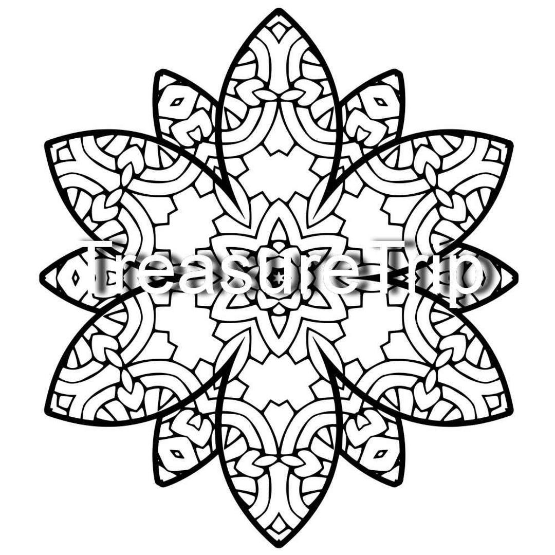 Printable Mandala Adult Coloring Page Instant Download PDF File DIY ...