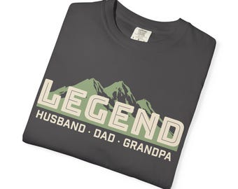 100% Cotton Legend Husband Dad Grandpa T-Shirt: Vintage Mountain Design S-4XL