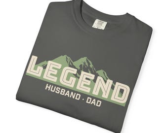 100% Cotton Legend Husband Dad T-Shirt: Vintage Mountain Design S-4XL