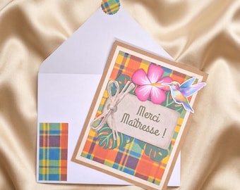 Thank You Card for Teacher - End of School Year Gift - Handmade with Envelope