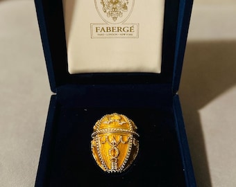 Vintage Fabergé Imperial Rosebud Egg, Authorized Fabergé Collectible, Original Box & Certificate