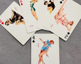 Vintage Vargas playing cards set of 5. All 2 suits ReadySlip. Remembrance pinup girl cards. Excellent condition. Brown and Bigelow. St. Paul