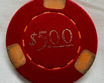 Vintage Poker Chip – Ojibwa Casino Michigan - native American Reservation Casino - five dollar denomination.