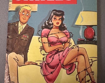 Vintage Smiles Magazine July 1954 Pin Up Comic Illustration (Good Condition)