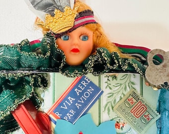 Altered Art Doll – Vintage Irish Assemblage Mixed Media Sculpture