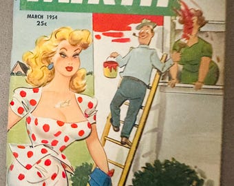 Mirth Magazine March 1954 Pin Up Comic Illustration Risqué Humor Gentlemen’s Magazine