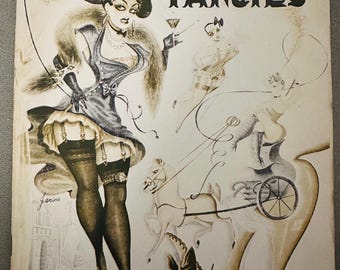 Vintage risqué hand illustrated Fads and Fancies Utopia Press Magazine Written by It’s Readers. Printed in England. Circa 1950s. Erotic.