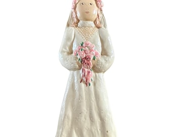 Vintage 1983 Charlee McGee Ceramic Bride Figurine CMG Collectibles Wedding Decor