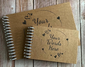 Personalized Heart Border Scrapbook Photo Album with White Pages
