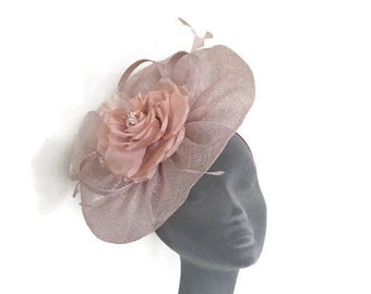 ROSIE - Blush Pink Fascinator Hatinator Hat Headpiece - Mother of Bride Weddings Kentucky Derby Royal Ascot Epsom Derby Ladies Day Races