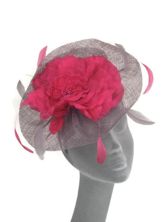 LUCY Silver Grey \u0026 Pink Fascinator 