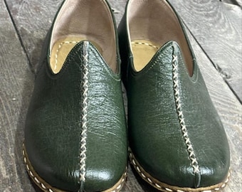 Handmade Barefoot Leather Loafers, Wide Toe Box Men's Shoes, Organic Leather Slip-On Footwear