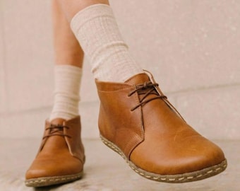 Women’s Chukka Barefoot Boots | Handmade Genuine Leather Wide Toe Box Shoes