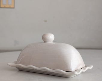 Coton Colors Ruffled Edge Butter Dish