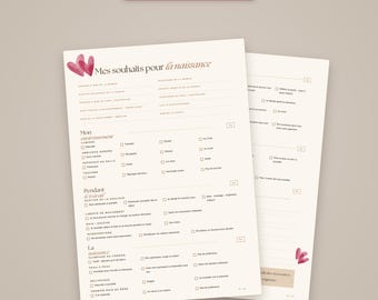 A4 printable birth plan